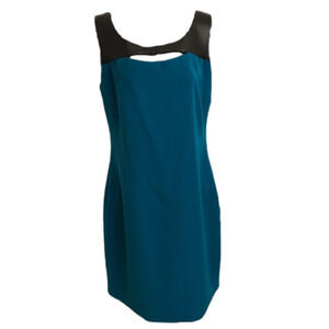 𝅺drew Faux Leather Cut-Out Dress in Teal sz 6